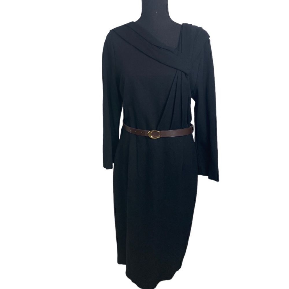 #250 NEIMAN MARCUS Heavy Stretch Knit Midi Dress